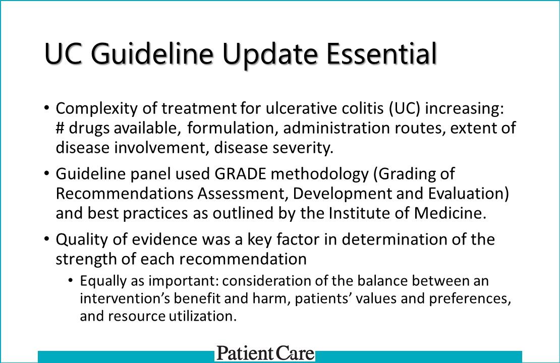 Update: AGA Clinical Guidelines On Management Of Mild-Moderate ...