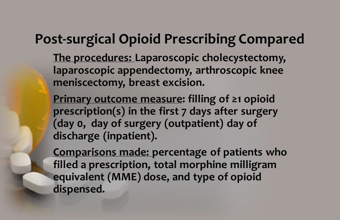 Post-surgical Opioid Prescribing Compared 