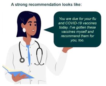 Clinician Recommendation is Still the Best Way to get Flu, COVID-19, and RSV Shots into Arms   / image credit: CDC graphic ©US Centers for Disease Control and Prevention