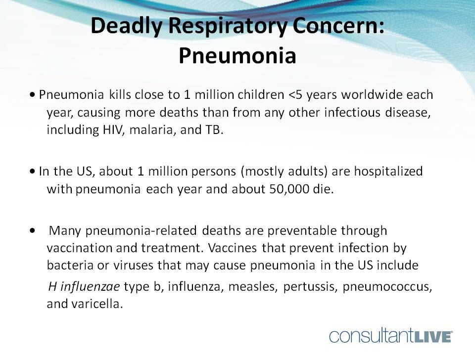 Pneumonia kills close to 1 million children under age 5 worldwide each year.