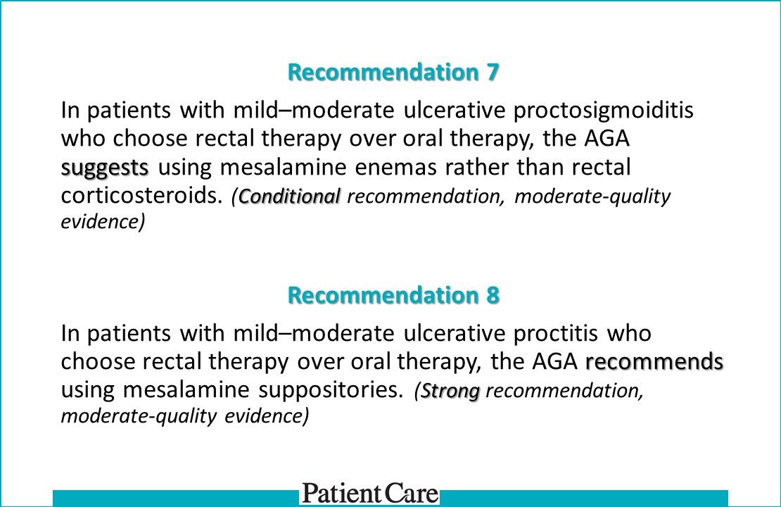 Update: AGA Clinical Guidelines on Management Mild-Moderate Ulcerative Colitis