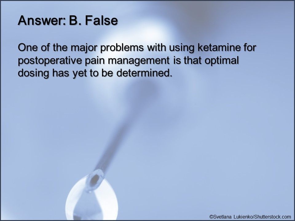 ketamine as an analgesic