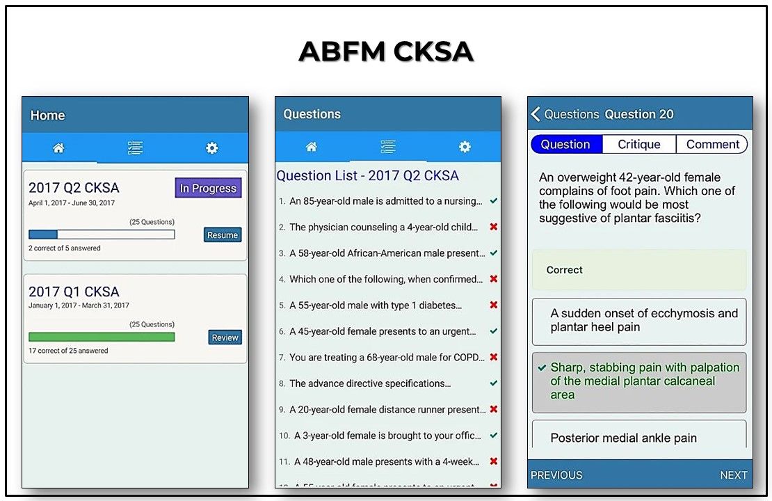 American Board of Family Medicine mobile application, top 5 board review apps