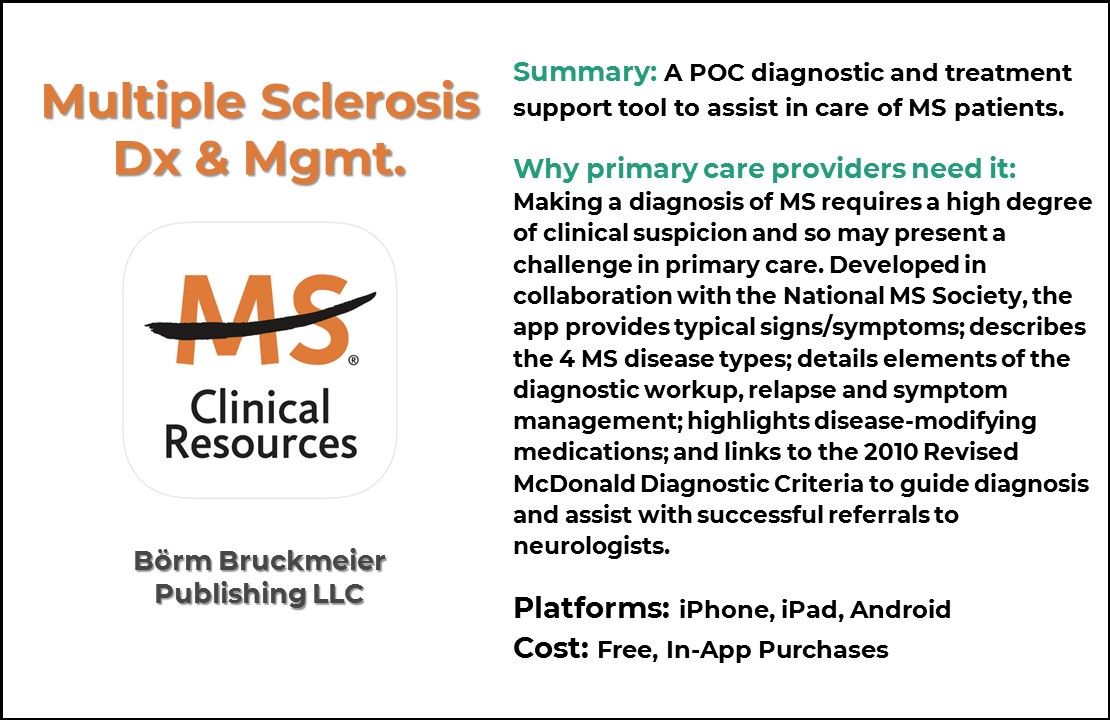 Top 5 Multiple Sclerosis Apps for Primary Care Providers