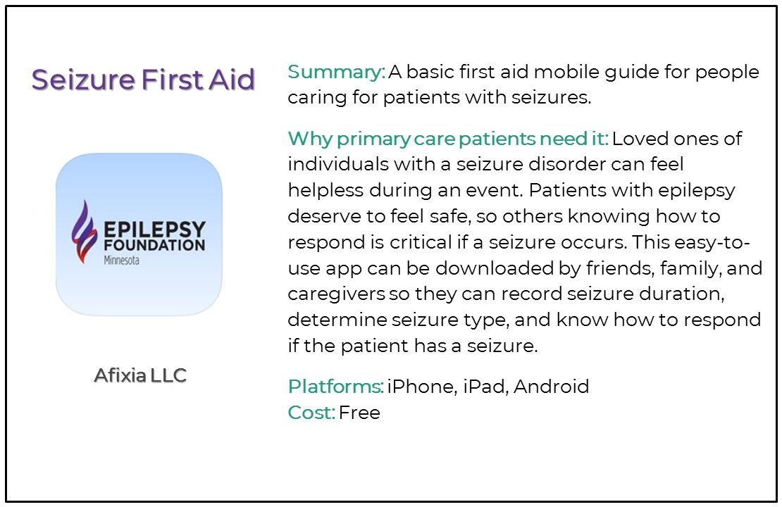 Top 5 Seizure and Epilepsy Apps for Primary Care, seizure first aid