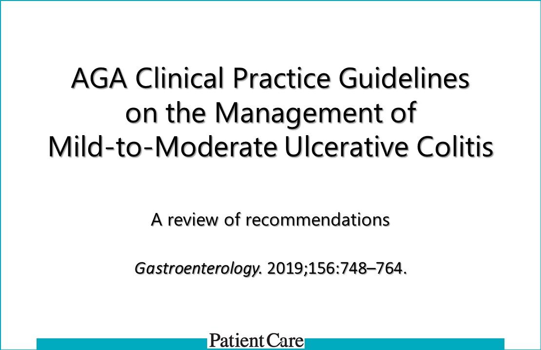 Update: AGA Clinical Guidelines on Management Mild-Moderate Ulcerative Colitis