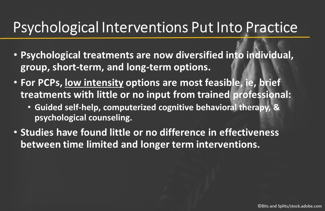 Depression treatment in primary care, depression treatment recommendations