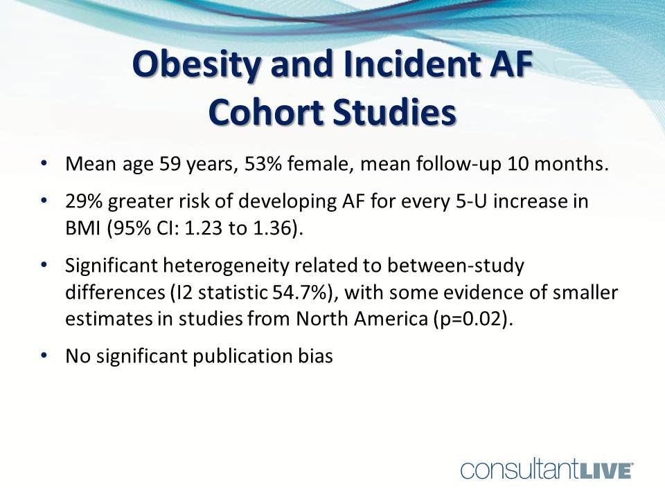 AF risk increases with obesity. 