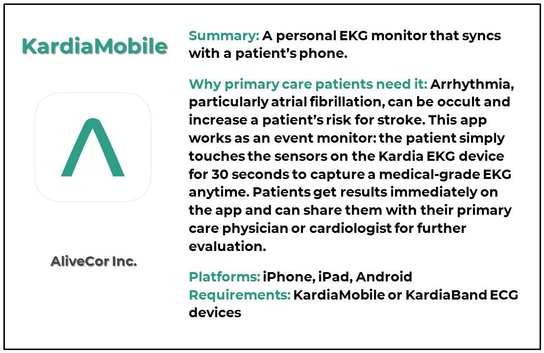 kardia mobile, kardia app, kardia mobile ekg, primary care, medical apps, FDA