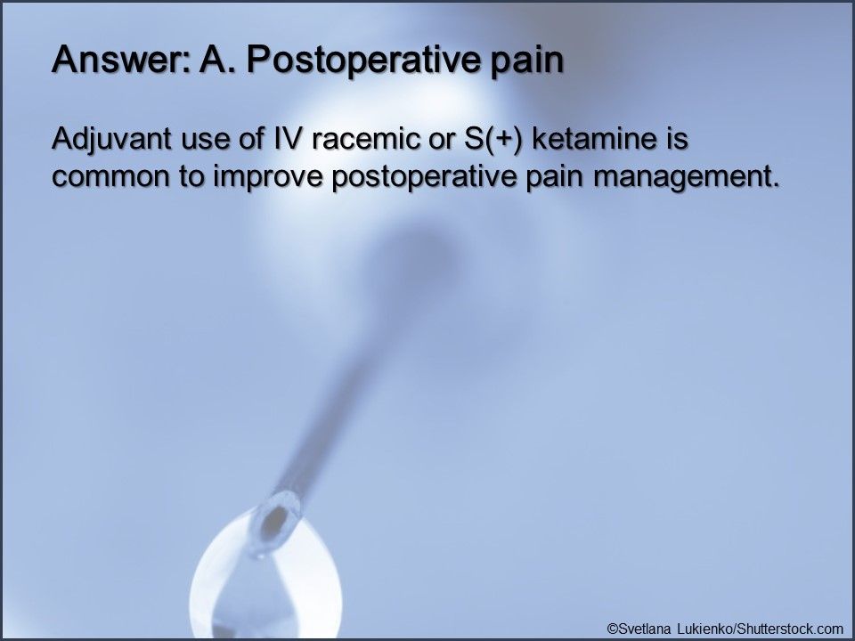 ketamine as an analgesic