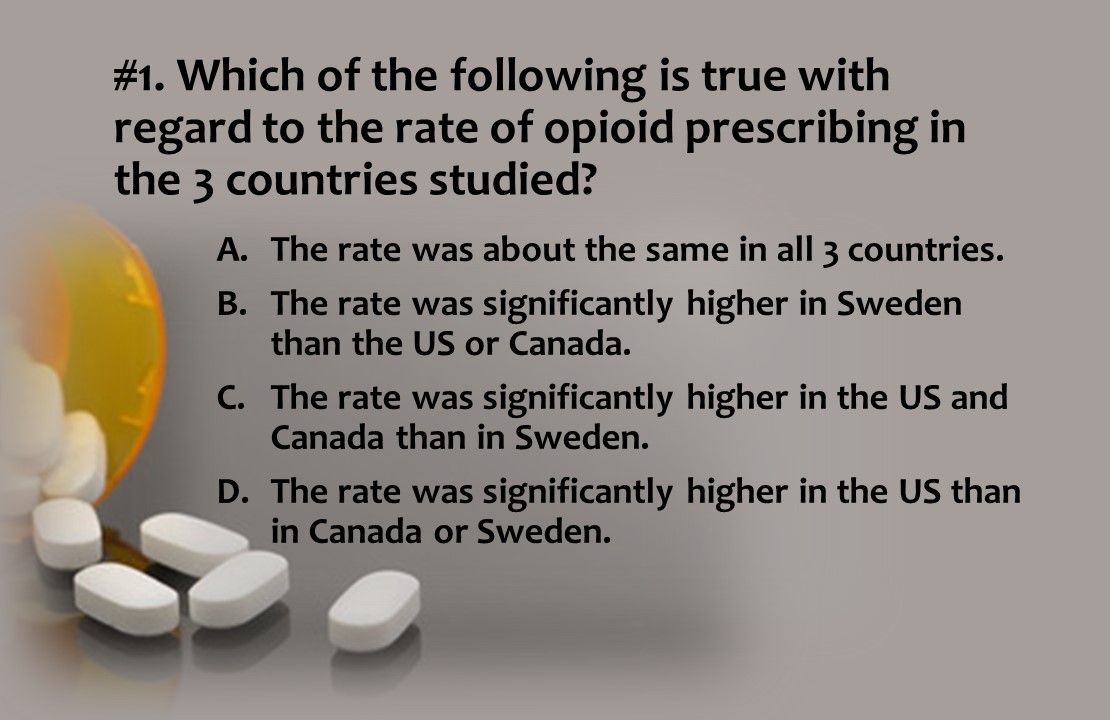 Post-surgical Opioid Prescribing: 9 Questions, 3 Countries 