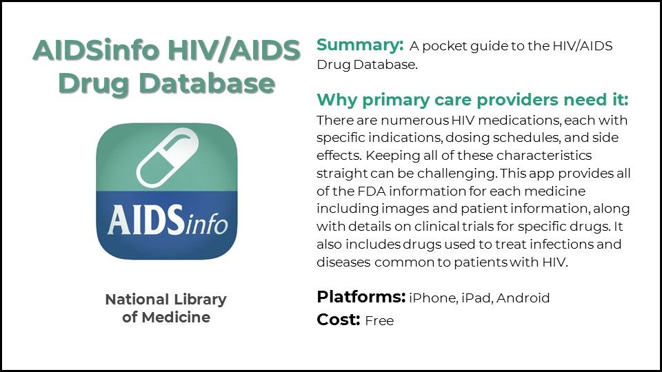 Aids Database Top 5 HIV Apps for Primary Care Providers