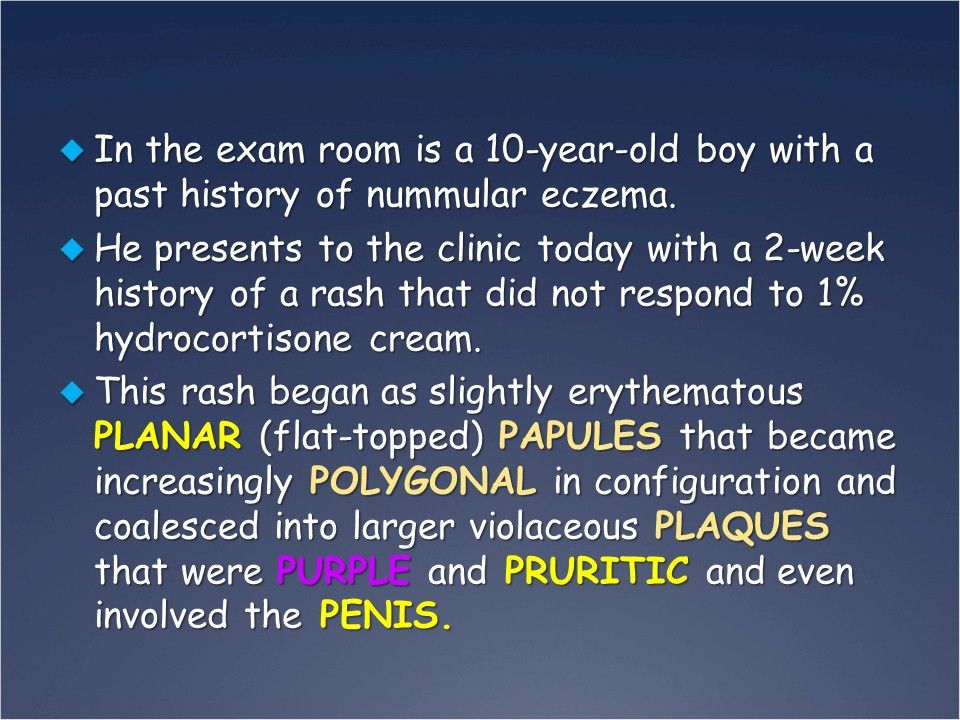 A Pruritic, Polygonal, Papular, Rash on a 10-year-old Boy