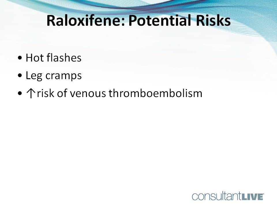 Raloxifene has the potential to increase risk of venous thromboembolism.