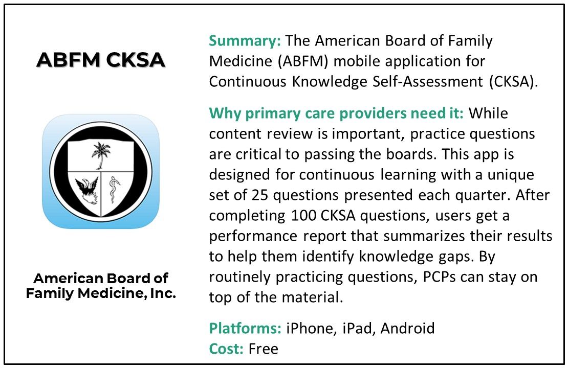 American Board of Family Medicine mobile application, top 5 board review apps