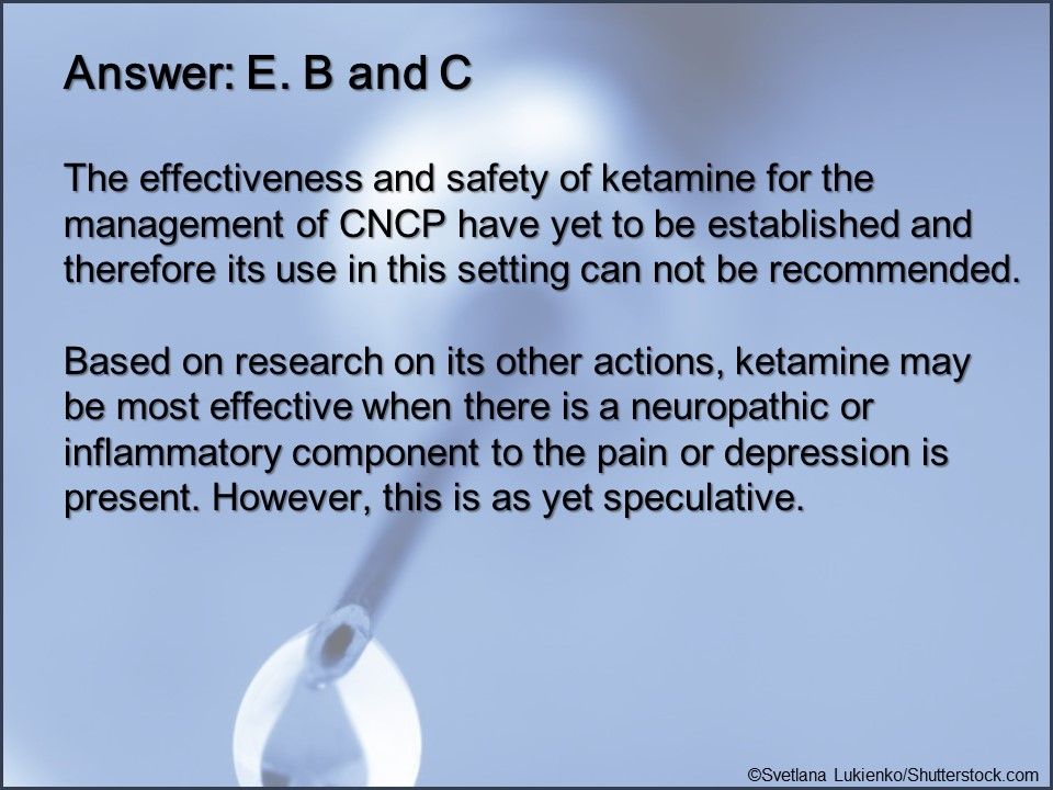 ketamine as an analgesic