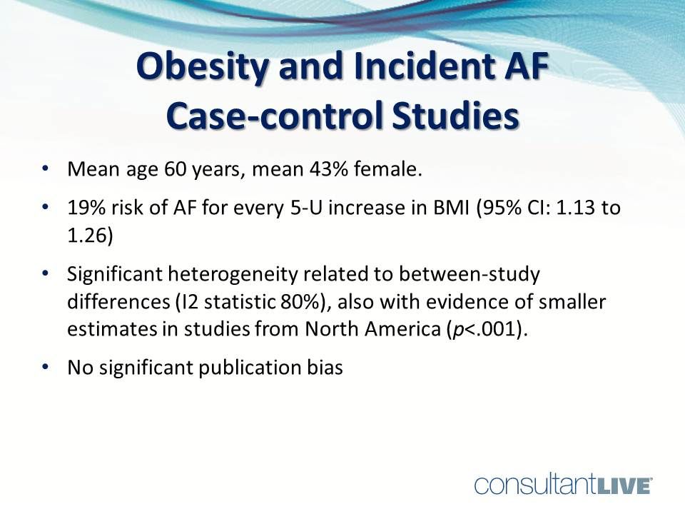 AF risk increases with obesity. 