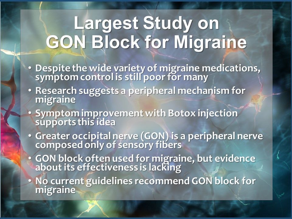 Greater Occipital Nerve Block in Management of Acute