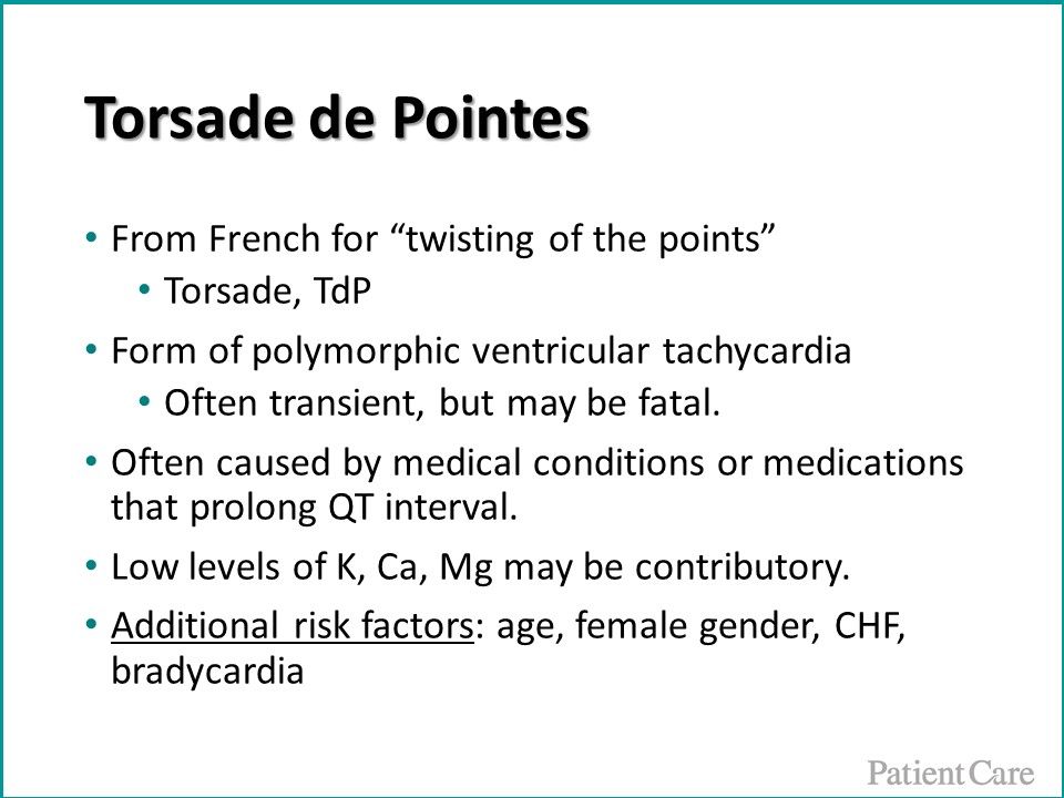 Torsade de pointes, ventricular tachycardia