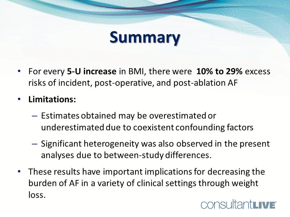 AF risk increases with obesity. 