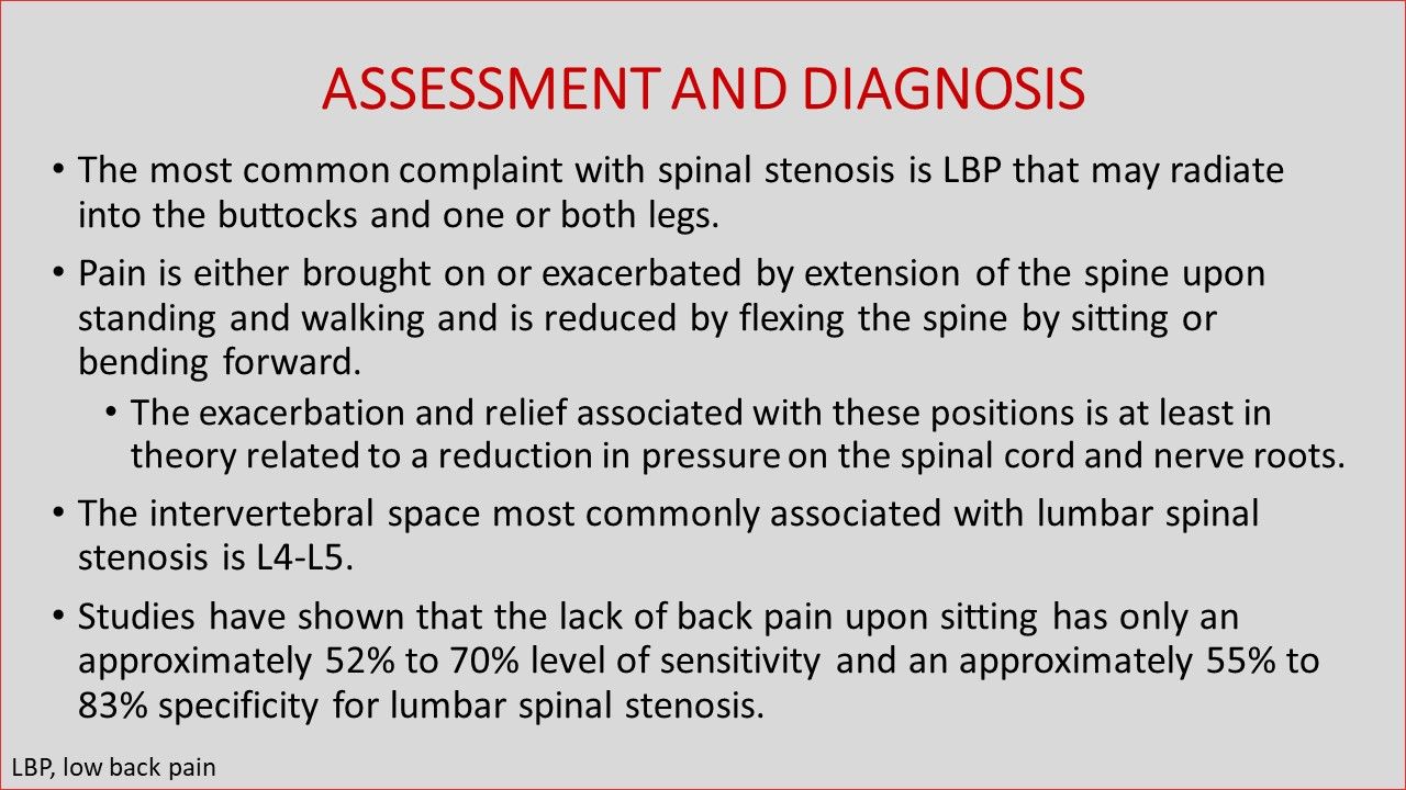 Diagnosis and Treatment of Lumbar Spinal Stenosis
