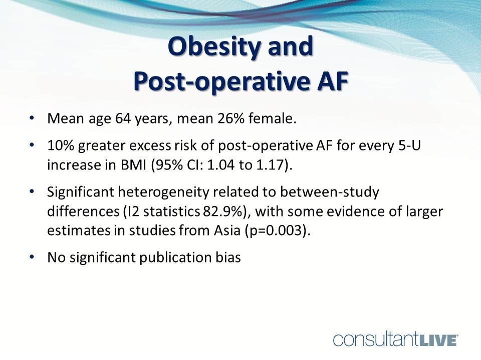 AF risk increases with obesity. 