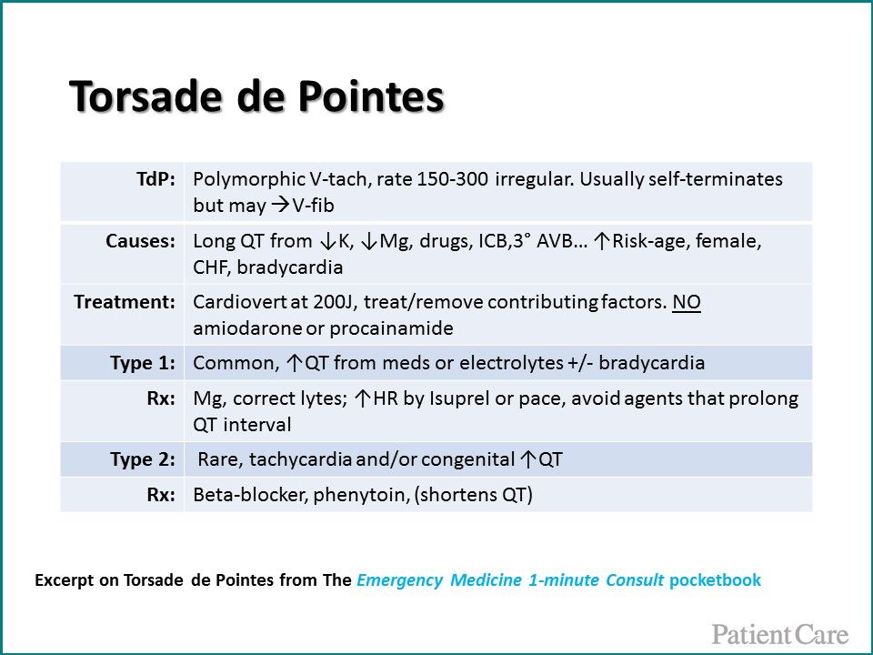 Torsade de pointes, ventricular tachycardia