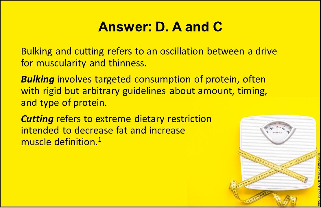 Bulking and cutting, targeted consumption of protein, dietary restrictions