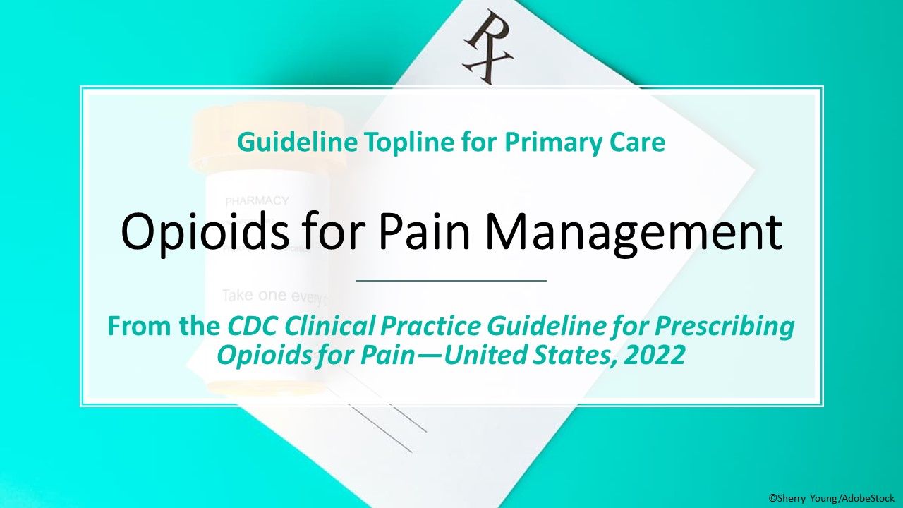 Opioids for Pain Management Guideline Topline for Primary Care