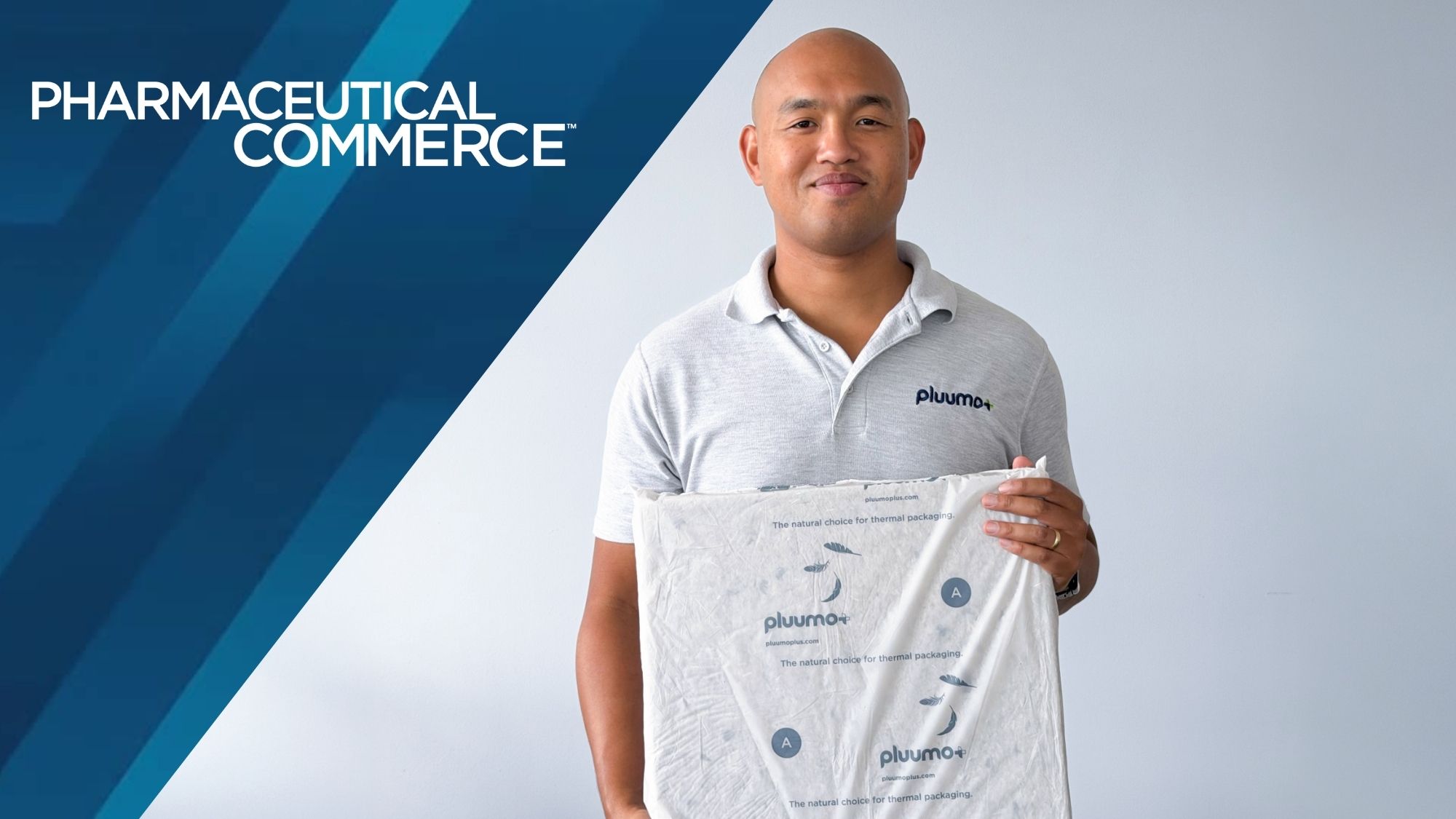 Ryan Robinson, Ph.D., CEO and founder of Aeropowder, holds a PluumoPlus panel. Courtesy of Aeropowder.