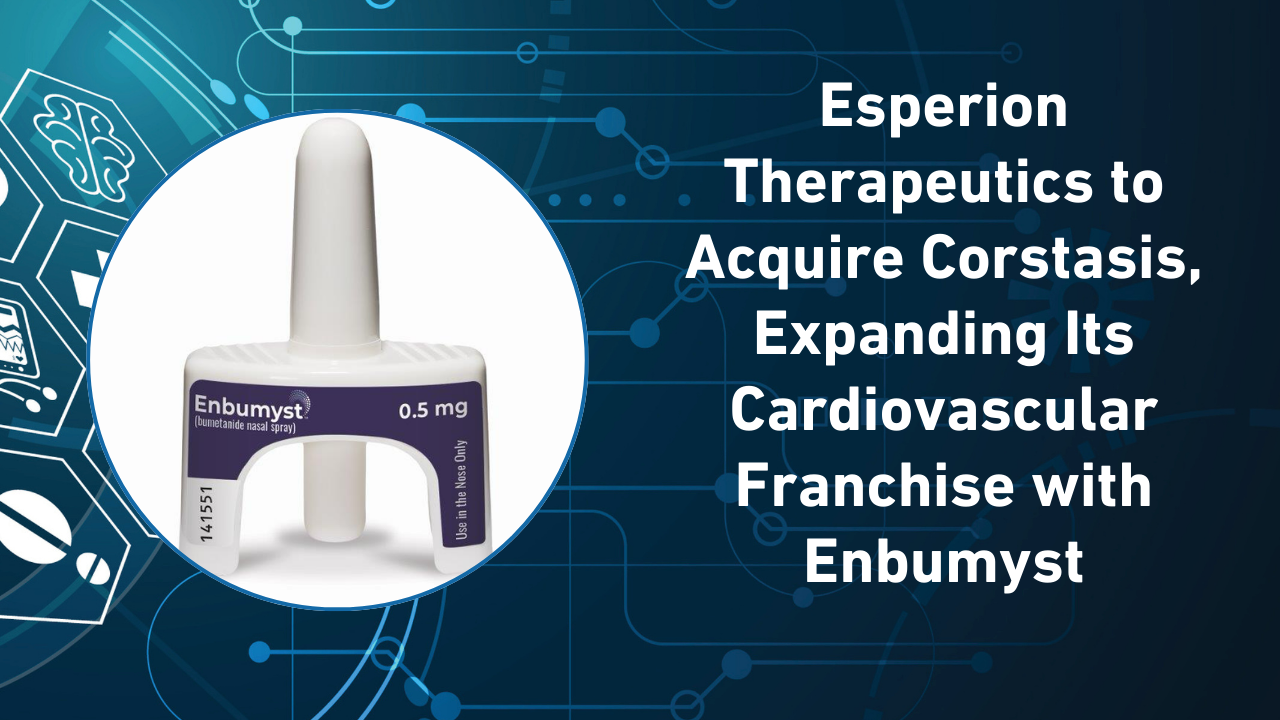 Esperion to Acquire Corstasis | Created in Canva - Enbumyst image courtesy of Esperion