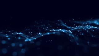 Abstract technology wave of particles. Big data visualization. Background with motion dots and lines. Artificial intelligence. | Flow 37 - stock.adobe.com (451991543)