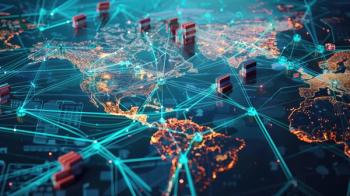 Global supply chain network with interconnected shipping routes and distribution hubs. | © Thanawat_Suesoypan - stock.adobe.com (748773527)