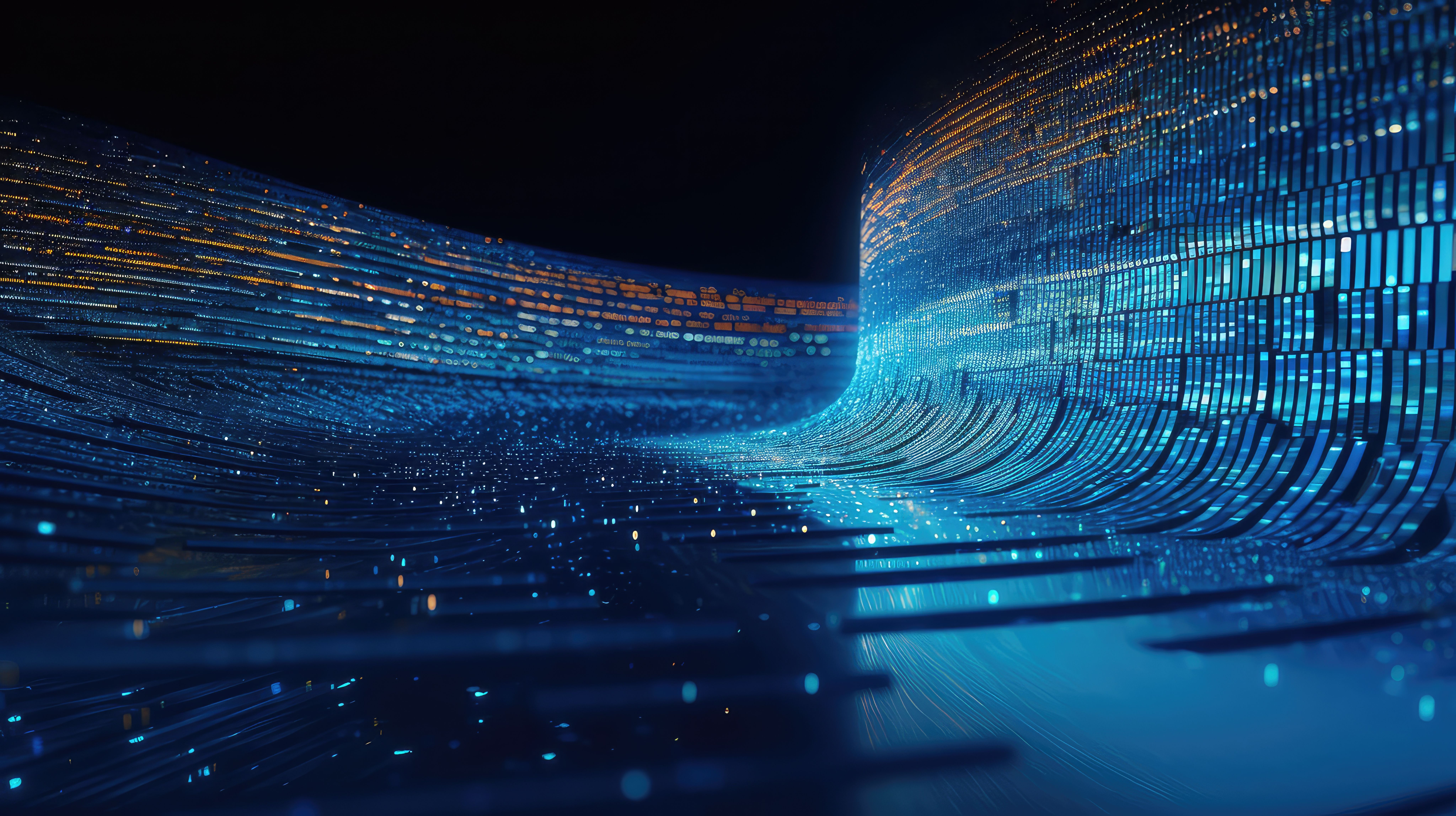 World of data virtualization , artificial data wave | © AIPERA - stock.adobe.com 599930736