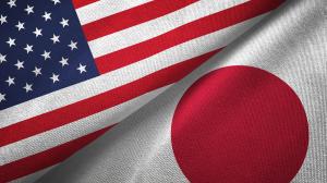 United States and Japan two flags textile cloth, fabric texture | © Aleks Taurus - stock.adobe.com 248665764