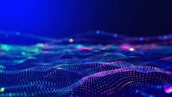 Cyber big data flow. Blockchain data fields. Network line connect stream. Concept of AI technology, digital communication, science research, 3D illustration music waves | Siarhei - stock.adobe.com 432173677