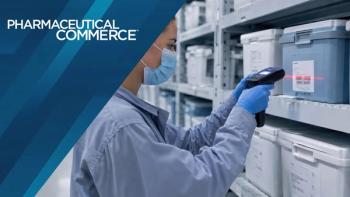 Masked healthcare worker scanning medical storage box in clean supply warehouse. Concept of pharma logistics, hospital inventory, stock audit, and cold chain. | Master1305 - stock.adobe.com 2033896448