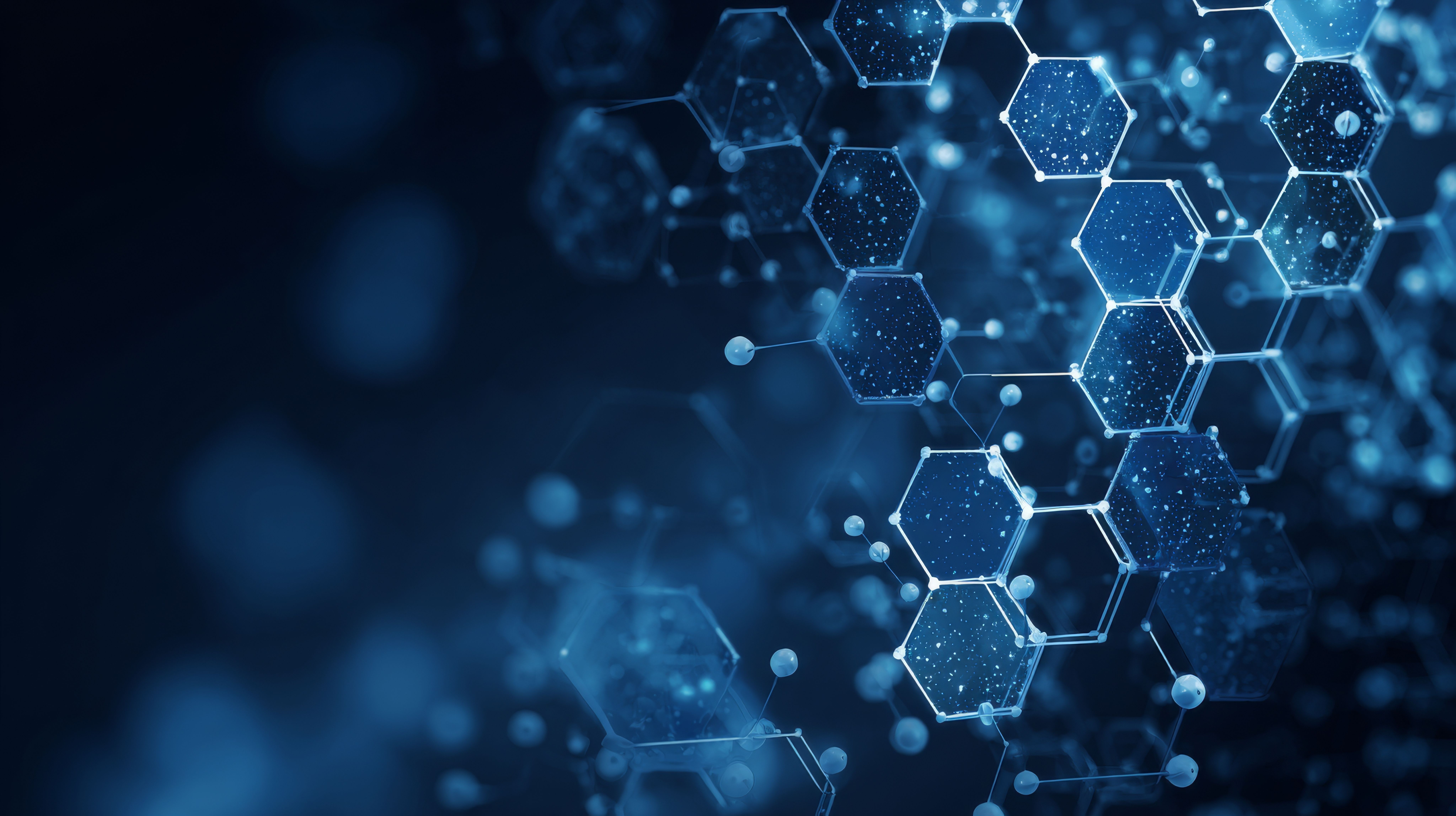 Abstract hexagon pattern background representing molecular structure and genetic research, futuristic chemical engineering concept for healthcare innovation, medical science technology design and biot | Nasreen stock.adobe.com
