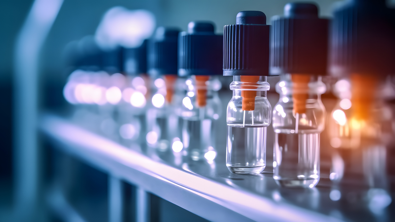 Medical vials on production line at pharmaceutical factory, Pharmaceutical machine working pharmaceutical glass bottles production line. Image Credit: Adobe Stock Images/Prasanth