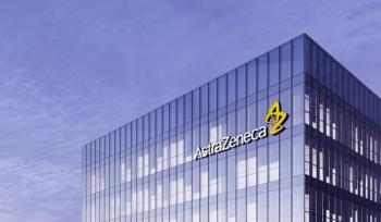 February 16, 2021, Editorial Use Only, 3D CGI. Pharmaceutical Company Astrazeneca Signage Logo on Top of Glass Building. Workplace in High-rise Office Headquarter at Night Time. | © Askar - stock.adobe.com