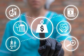 Doctor using virtual touch screen clicks debt icon: burden of weight. Medical Debt Hospital Bills Overdue Default Payment Concept. Health care financial checkup or saving for medical insurance costs - Image credit: wladimir1804 | stock.adobe.com