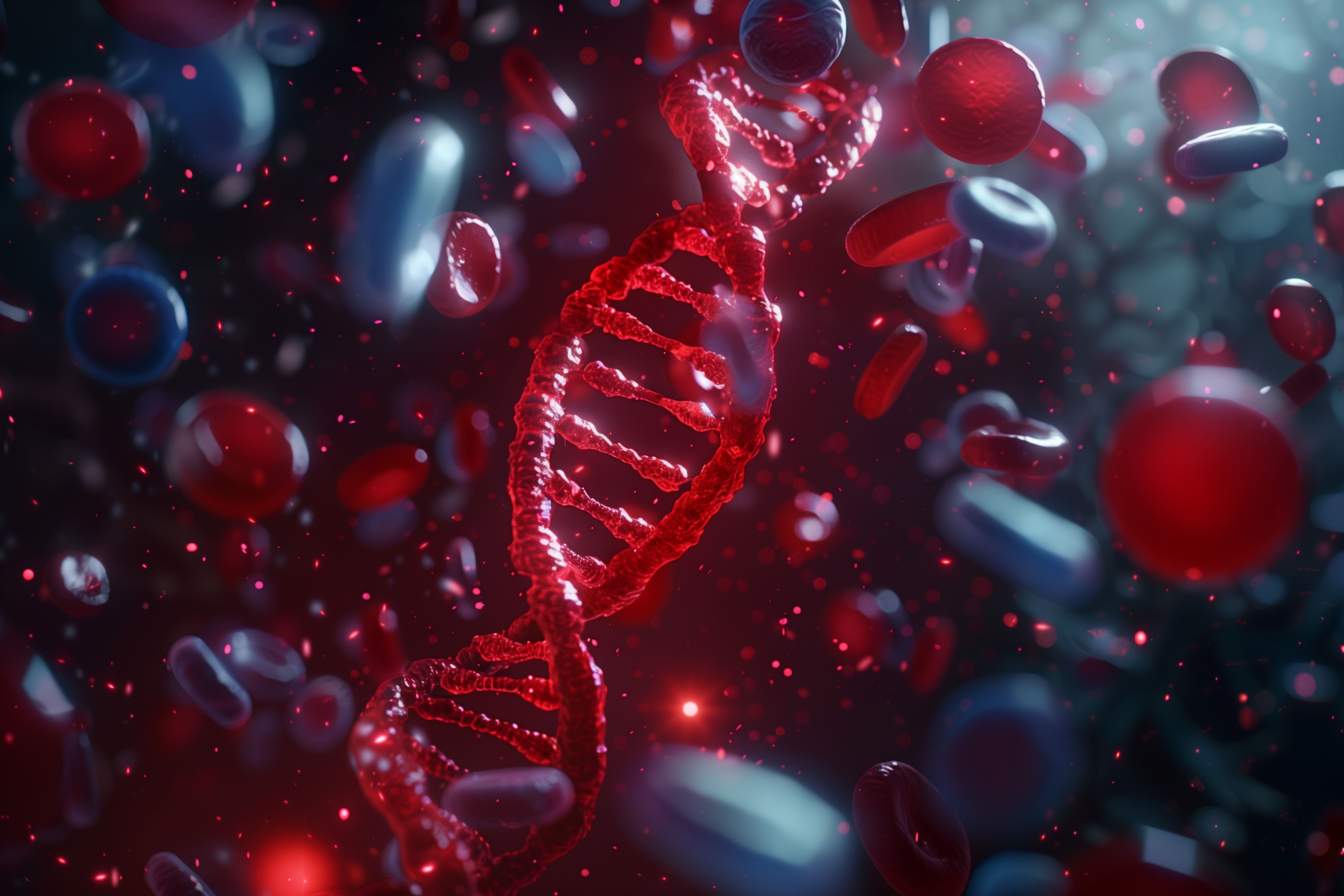 Red blood cells and DNA strand | Image Credit: © GustavsMD - stock.adobe.com