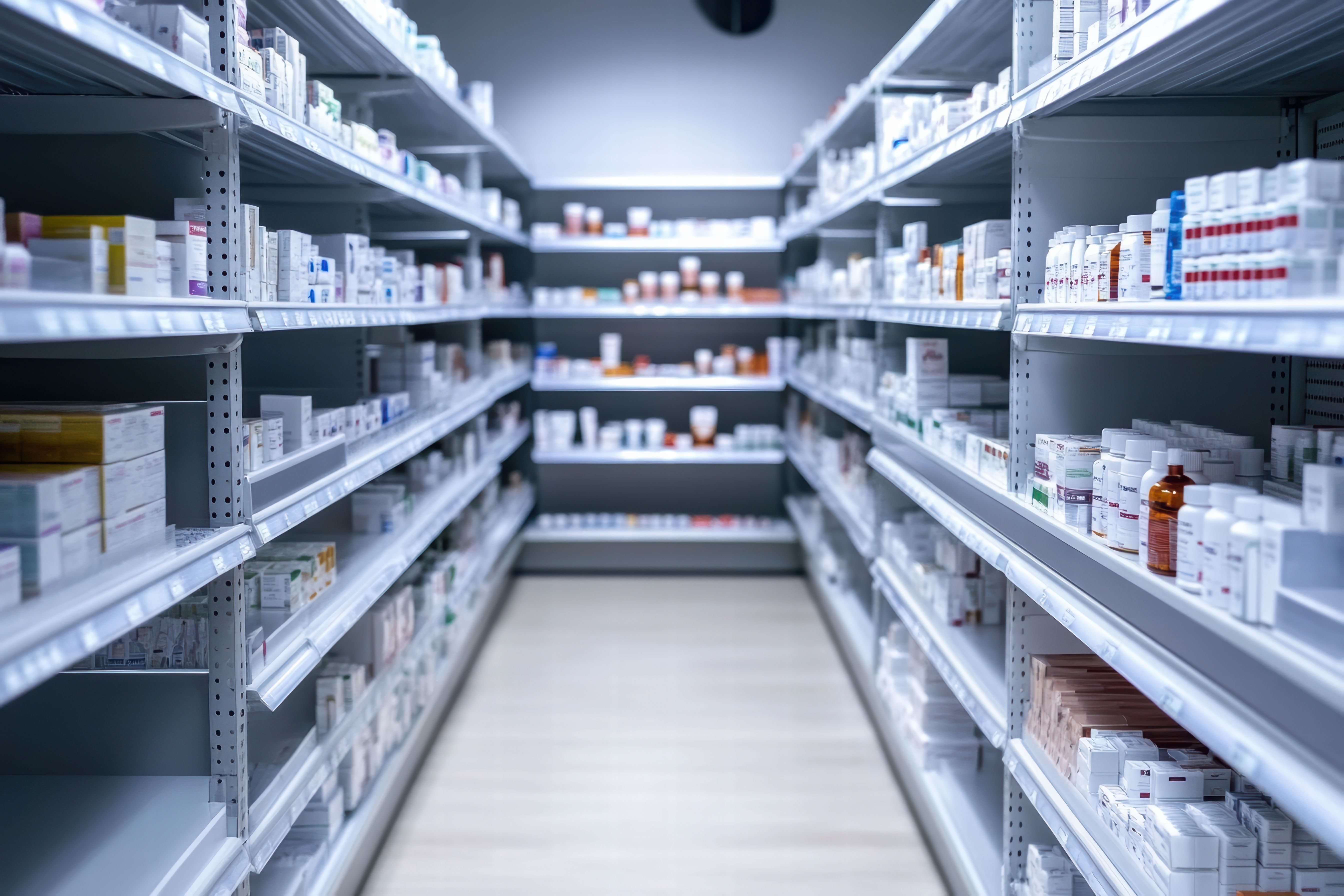 Empty shelves in a pharmacy -- Image credit: Oleksandr | stock.adobe.com