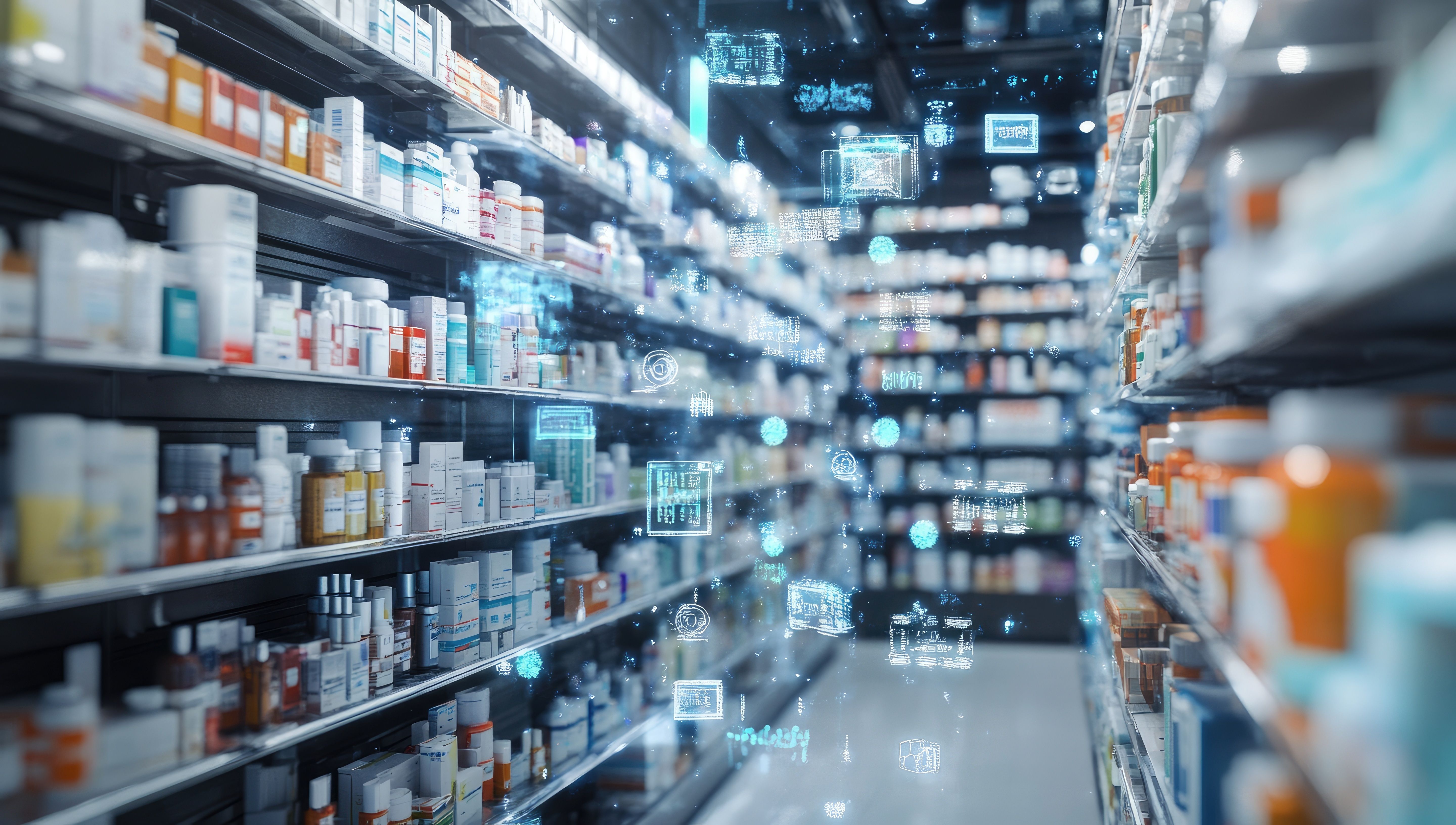 Pharmacy AI Future, data analysis in a modern drugstore | Image Credit: anak | stock.adobe.com