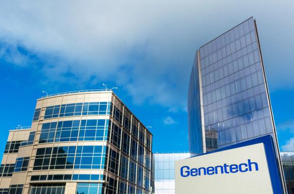 Genentech biotechnology corporation headquarters campus in Silicon Valley. Genentech is subsidiary of Swiss Roche - South San Francisco, California, USA - Circa, 2019 | Image Credit: MichaelVi | stock.adobe.com