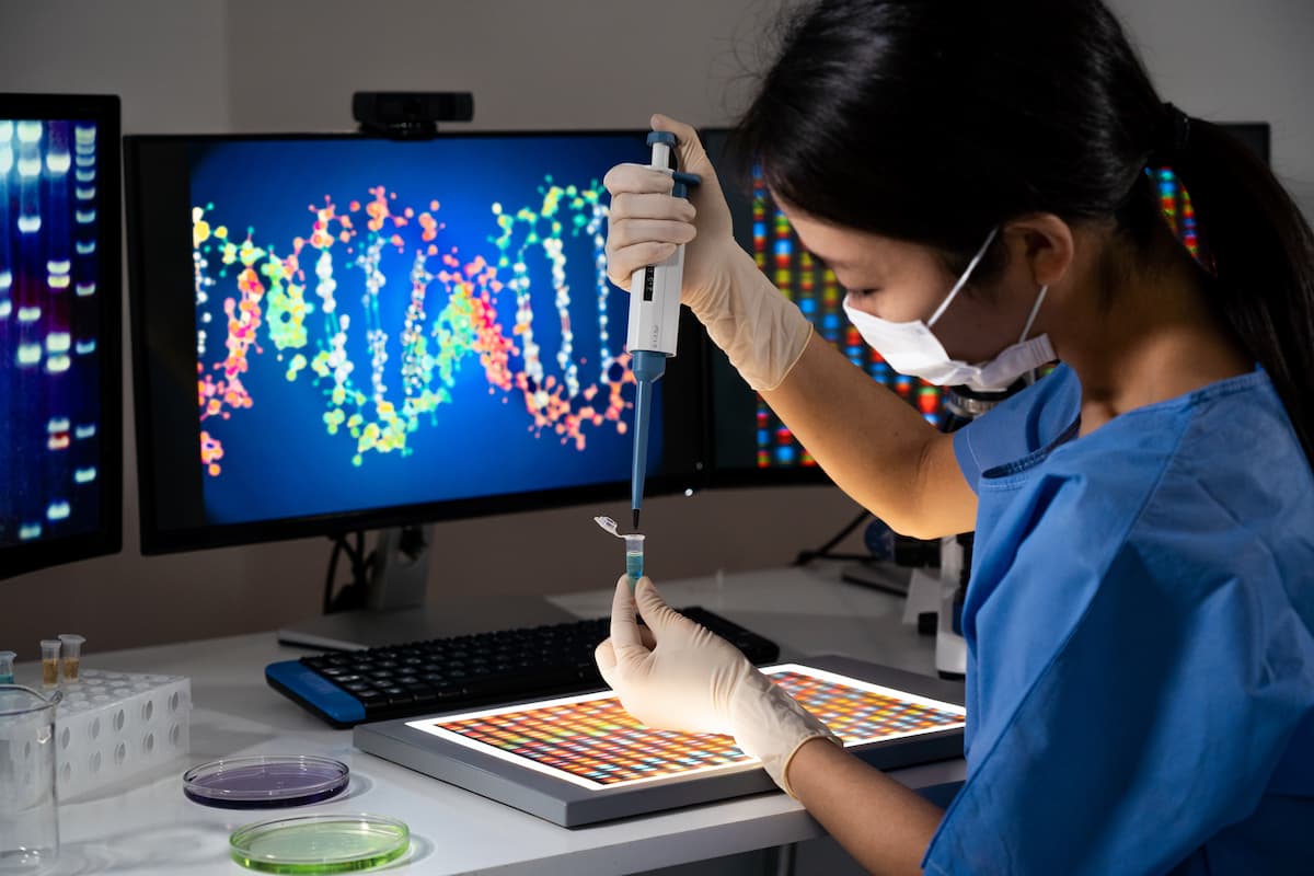 Illustration from research for genomic medicine or gene therapy.