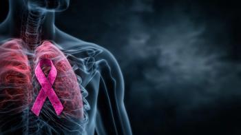 Pink ribbon symbolizing breast cancer awareness is placed over human chest with highlighted lungs on dark background, representing metastatic cancer awareness | Image Credit: K.V | stock.adobe.com