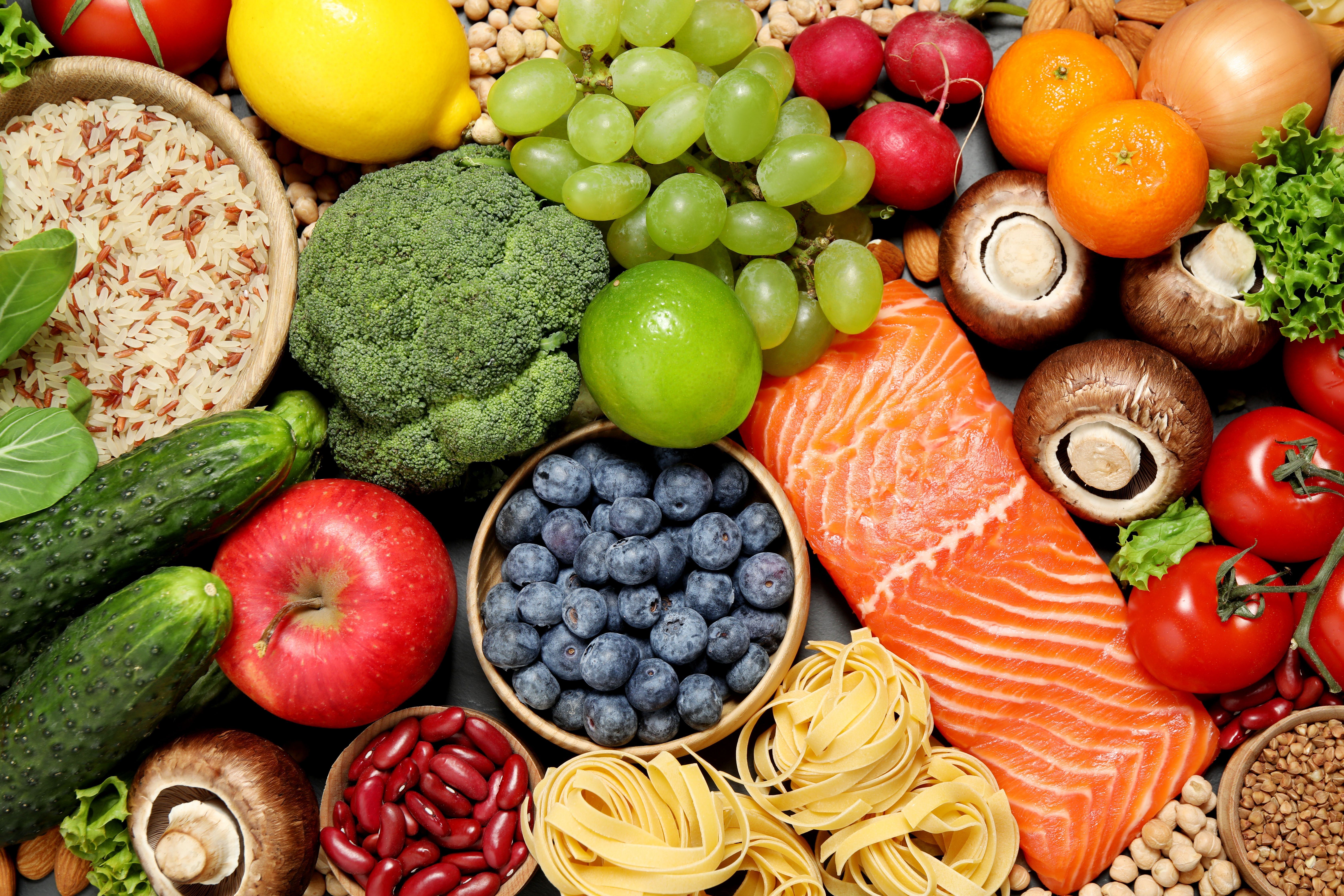 Various healthy foods -- Image credit: New Africa | stock.adobe.com
