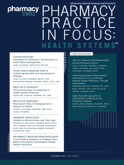 Pharmacy Practice in Focus: Health Systems