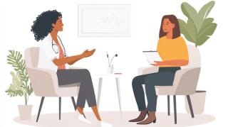 Psychiatrist talking a patient about their mental health